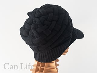 綿100％ つば付き帽子　ブラック