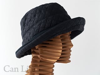 冬用脱毛ケア帽子／キルティングハット帽子　ブラック