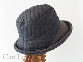 冬用脱毛ケア帽子／キルティングハット帽子　グレー