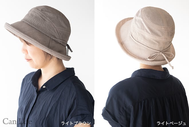 抗がん剤治療中のお出かけ帽子、夏用帽子 UVケア／シンプルリボンがかわいいブルトンハット帽子