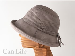 抗がん剤治療中のお出かけ帽子、夏用帽子 UVケア／シンプルリボンがかわいいブルトンハット帽子（ライトライトブラウン）